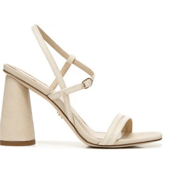 Sam Edelman Kit Slingback Block High Heel tan beige cream Sandal Sz 10 - Picture 1 of 8
